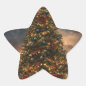 Kerstboom Ster Sticker (Voorkant)