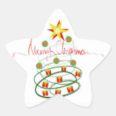 kerstboom ster sticker (Voorkant)