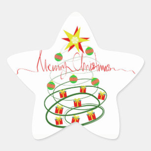 kerstboom ster sticker