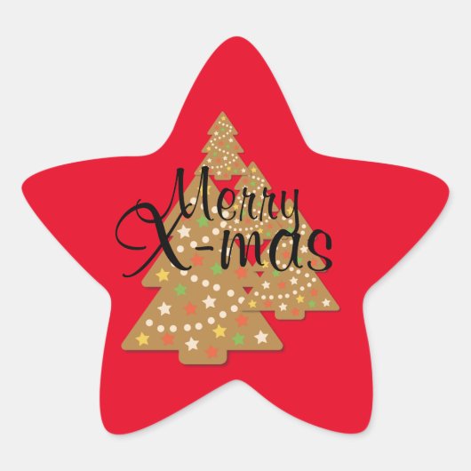kerstboom ster sticker (Voorkant)