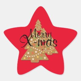 kerstboom ster sticker
