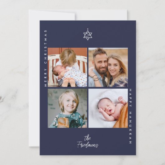 Kerstboom Ster van David Feestdagenkaart (Voorkant)