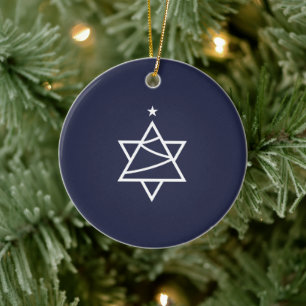Kerstboom Ster van David Keramisch Ornament