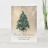 Kerstboom Sterren Cadeaus Sneeuwvlokken Feestdagen Kaart (Voorkant)