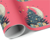 Kerstboom sterren de maan cadeaupapier (Rol Hoek)