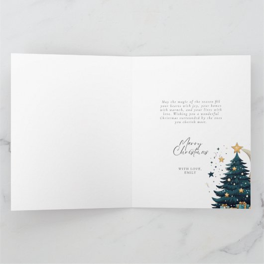 Kerstboom sterren de maan kaart (Binnen)