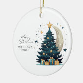 Kerstboom sterren de maan keramisch ornament (Links)