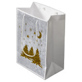 Kerstboom, sterren en maan medium cadeauzakje (Voorkant Gekanteld)