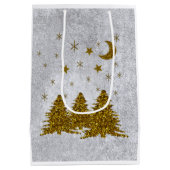 Kerstboom, sterren en maan medium cadeauzakje (Achterkant)