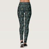 Kerstboom Sterren Goud Groen Patroon Decor Leggings (Achterkant)
