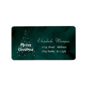 Kerstboom, sterren, groen etiket (Voorkant)