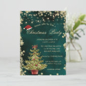 Kerstboom, sterren Groene Kerstmis Bedrijf Partij Kaart (Staand voorkant)