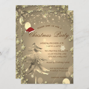 Kerstboom, sterren, kerstfeest kaart