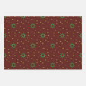 Kerstboom Sterren op wit en rood Inpakpapier Vel (Voorkant 3)