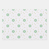 Kerstboom Sterren op wit en rood Inpakpapier Vel (Voorkant 2)