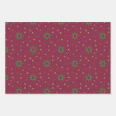 Kerstboom Sterren op wit en rood Inpakpapier Vel (Voorkant)