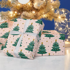 Kerstboom sterren vakantie cadeaupapier