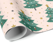 Kerstboom sterren vakantie cadeaupapier (Rol Hoek)