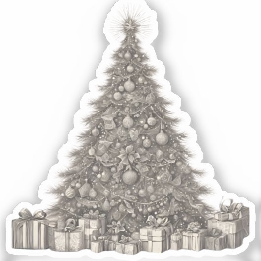kerstboom sticker (Voorkant)
