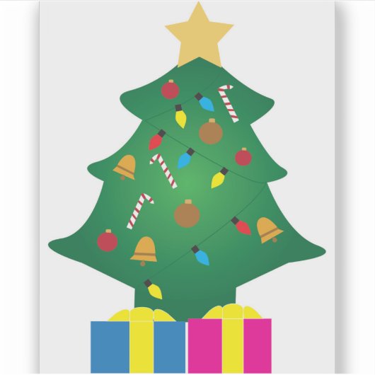 kerstboom sticker (Voorkant)