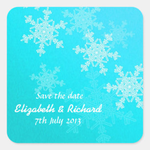Kerstboom Sticker met Blauwe Sneeuwvlokken