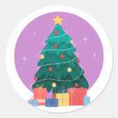Kerstboom Sticker - Ronde Sticker (Voorkant)