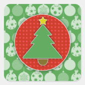 Kerstboom Stickers (vierkant) (Voorkant)