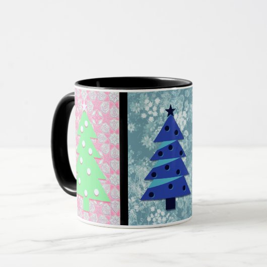 Kerstboom Stijl Kleurrijke Mok Cup (Voorkant links)