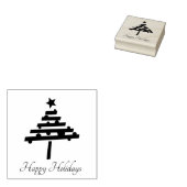 Kerstboom Stijlvolle Script Vakantie Rubberstempel (Gestempeld)