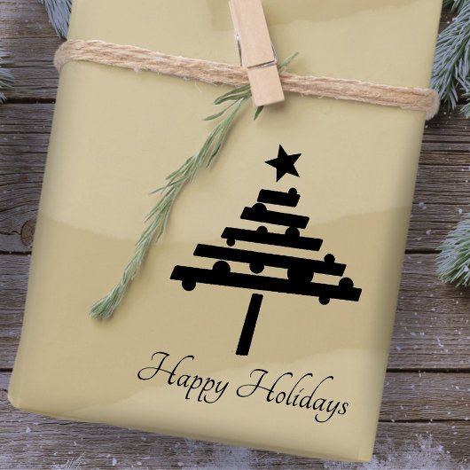 Kerstboom Stijlvolle Script Vakantie Rubberstempel