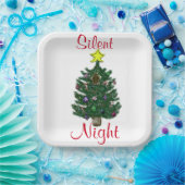 Kerstboom Stille nacht Papieren Bordje (Feest)