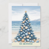 Kerstboom Strand Kerstfeest Kaart (Voorkant)