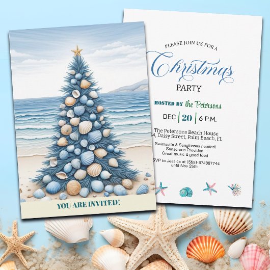 Kerstboom Strand Kerstfeest Kaart