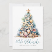 Kerstboom Strand Mele Kalikimaka Feestdagenkaart (Voorkant)