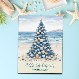 Kerstboom Strand Mele Kalikimaka Feestdagenkaart