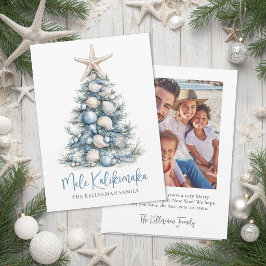 Kerstboom Strand Mele Kalikimaka Foto Feestdagenkaart