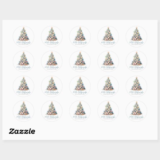 Kerstboom Strand Mele Kalikimaka Ronde Sticker (Vel)