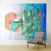Kerstboom Strand Oceaan Decoratie Decor Wandkleed (In Situ (horizontaal))