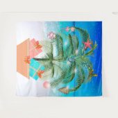 Kerstboom Strand Oceaan Decoratie Decoratie Wandkleed (Voorkant (horizontaal))