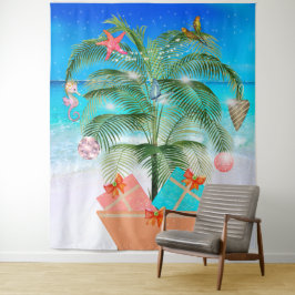 Kerstboom Strand Oceaan Decoratie Decoratie Wandkleed