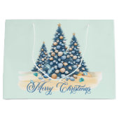 Kerstboom Strand Prettig Kerstfeest Groot Cadeauzakje (Voorkant)