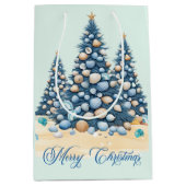 Kerstboom Strand Prettig Kerstfeest Medium Cadeauzakje (Voorkant)
