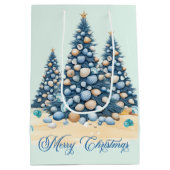Kerstboom Strand Prettig Kerstfeest Medium Cadeauzakje (Achterkant)