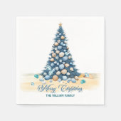 Kerstboom Strand Prettig Kerstfeest Servet (Voorkant)