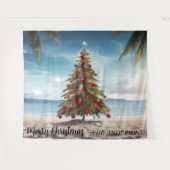 Kerstboom strand vakantie foto achtergrond wandkleed (Voorkant (horizontaal))