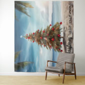 Kerstboom strand vakantie foto achtergrond wandkleed (In situ)