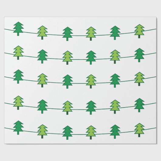 Kerstboom streeppatroon cadeaupapier (Vlak)