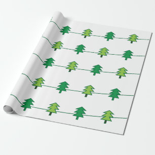 Kerstboom streeppatroon cadeaupapier