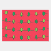 Kerstboom streeppatroon inpakpapier vel (Voorkant 2)