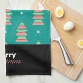 Kerstboom Strepen Patroon Keukenhanddoek (Quarter Fold)